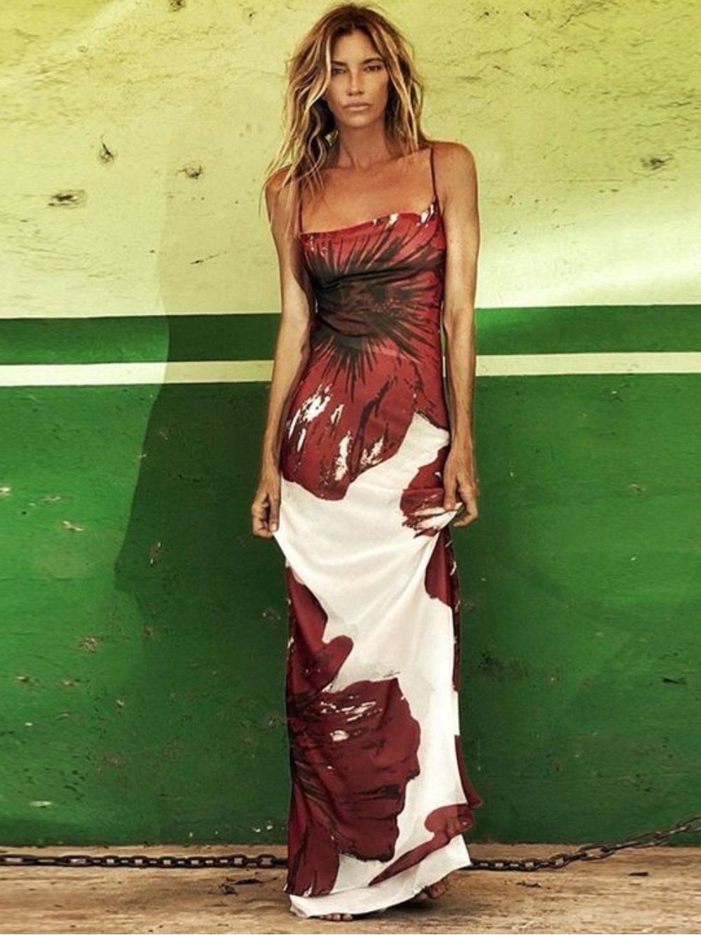 Ramona LaRue by Arianne Black & Burgundy Printed Dress. Size: X/L (V)